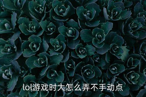 lol游戏时大怎么弄不手动点
