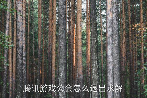 腾讯游戏公会怎么退出求解