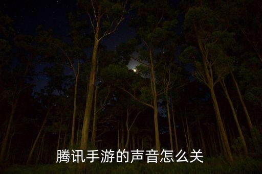 腾讯手游的声音怎么关