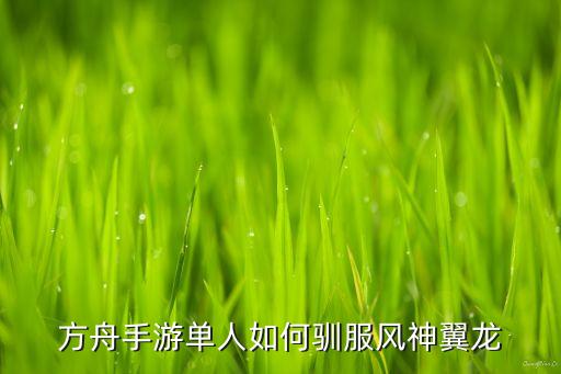 方舟手游单人如何驯服风神翼龙