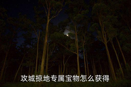 攻城掠地专属宝物怎么获得