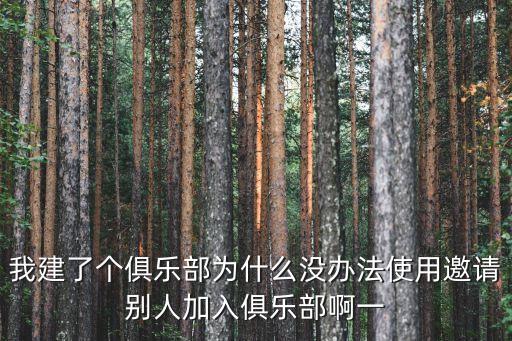 我建了个俱乐部为什么没办法使用邀请别人加入俱乐部啊一