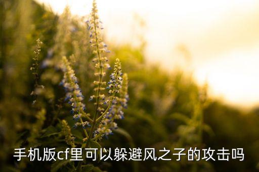 cf手游风之子卡家怎么打，手机版cf里可以躲避风之子的攻击吗