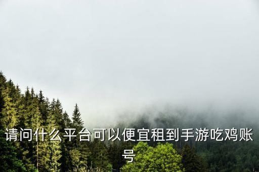 请问什么平台可以便宜租到手游吃鸡账号