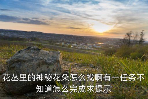 手游版木筏求生怎么找花朵，花丛里的神秘花朵怎么找啊有一任务不知道怎么完成求提示