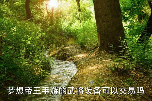 梦想帝王手游的武将装备可以交易吗