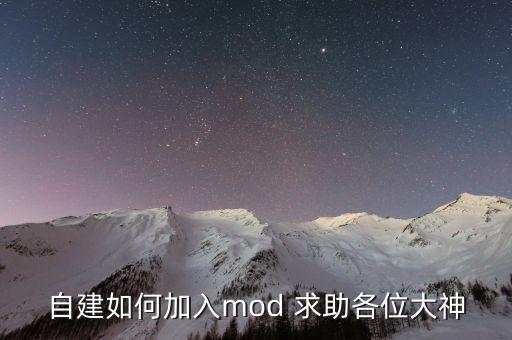 自建如何加入mod 求助各位大神