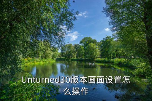 undecember手游怎么调画质，Unturned30版本画面设置怎么操作