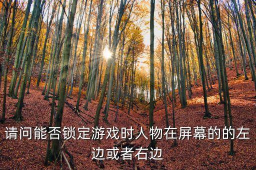 请问能否锁定游戏时人物在屏幕的的左边或者右边