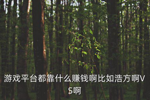 87互娱手游平台怎么赚钱，游戏平台都靠什么赚钱啊比如浩方啊VS啊
