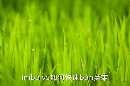 imba v5如何快速ban英雄