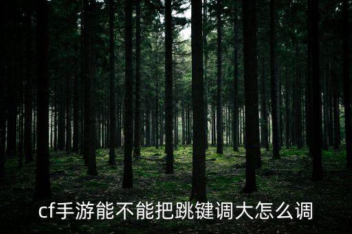 cf手游能不能把跳键调大怎么调