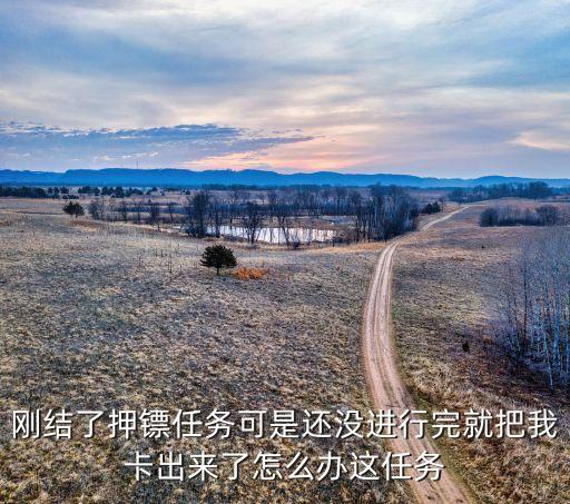 刚结了押镖任务可是还没进行完就把我卡出来了怎么办这任务