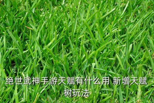 绝世武神手游天赋有什么用 新增天赋树玩法