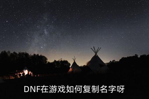 DNF在游戏如何复制名字呀