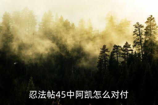 忍法帖45中阿凯怎么对付