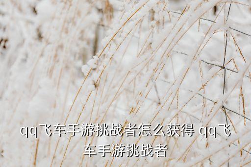 qq飞车手游挑战者怎么获得 qq飞车手游挑战者