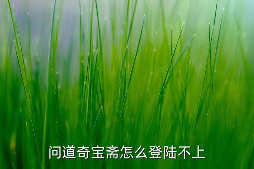 问道奇宝斋怎么登陆不上