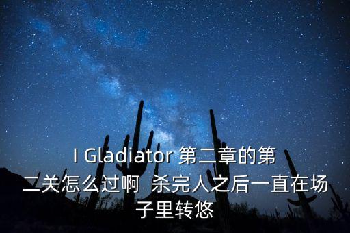 I Gladiator 第二章的第二关怎么过啊 杀完人之后一直在场子里转悠