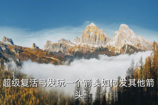 超级复活弓发玩一个箭头如何发其他箭头
