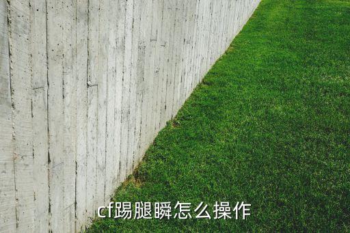 cf踢腿瞬怎么操作