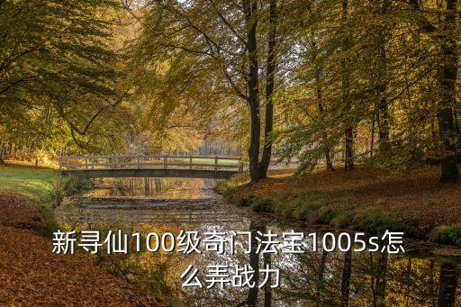 新寻仙100级奇门法宝1005s怎么弄战力