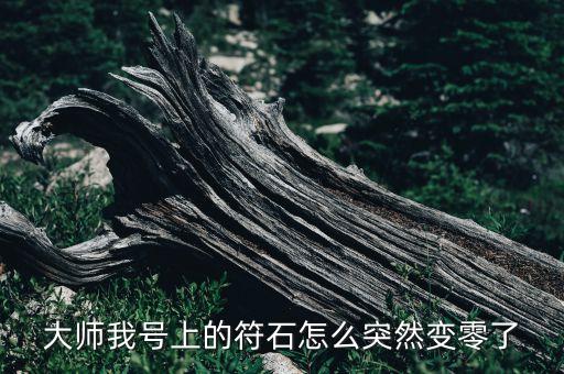 大师我号上的符石怎么突然变零了