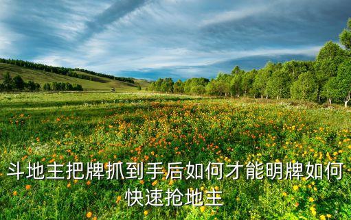 斗地主手游明牌怎么玩，请问斗地主明牌怎样玩 谢谢