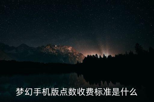 梦幻手机版点数收费标准是什么