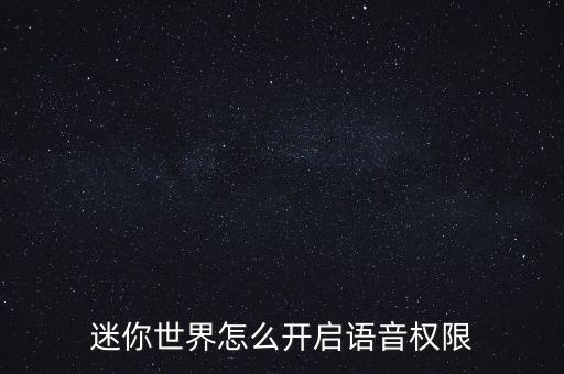 迷你世界怎么开启语音权限