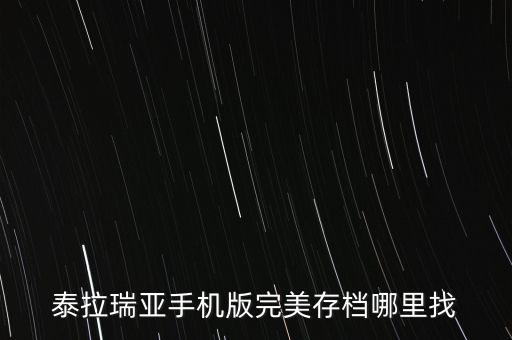 泰拉瑞亚手机版完美存档哪里找