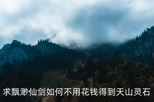 求飘渺仙剑如何不用花钱得到天山灵石