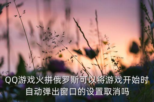 QQ游戏火拼俄罗斯可以将游戏开始时自动弹出窗口的设置取消吗