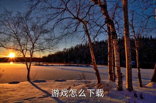 游戏怎么下载