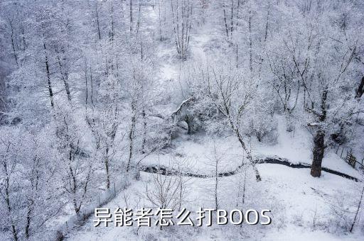 异能者怎么打BOOS
