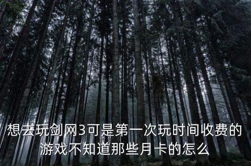 想去玩剑网3可是第一次玩时间收费的游戏不知道那些月卡的怎么