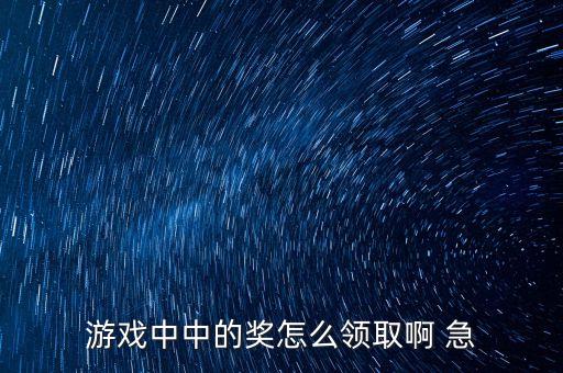 游戏中中的奖怎么领取啊 急