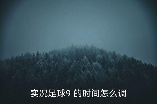 实况足球9 的时间怎么调