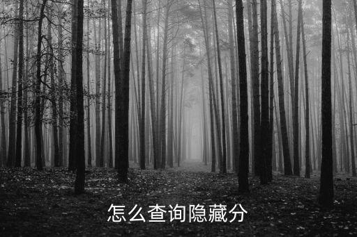 怎么查询隐藏分