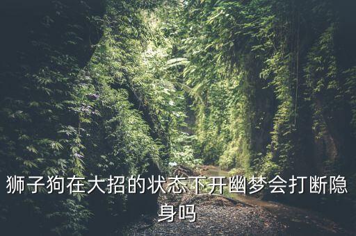 手游狮子狗怎么秒隐身的，狮子狗在大招的状态下开幽梦会打断隐身吗
