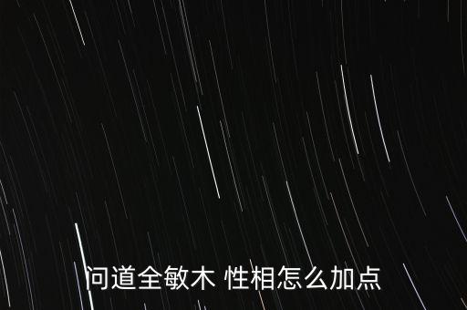 问道全敏木 性相怎么加点