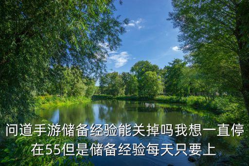 问道手游储备经验能关掉吗我想一直停在55但是储备经验每天只要上