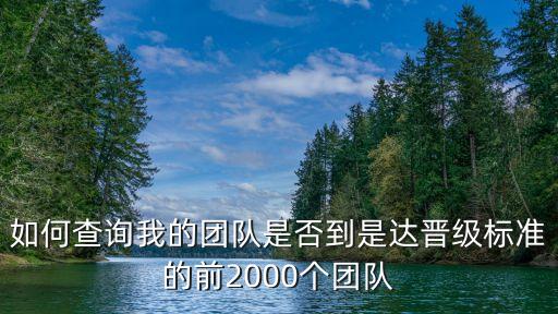 如何查询我的团队是否到是达晋级标准的前2000个团队