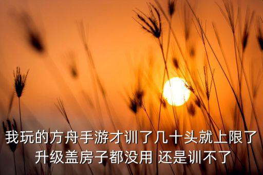 我玩的方舟手游才训了几十头就上限了 升级盖房子都没用 还是训不了