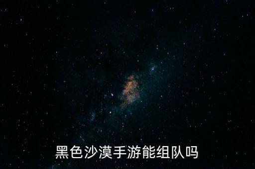 黑色沙漠手游能组队吗