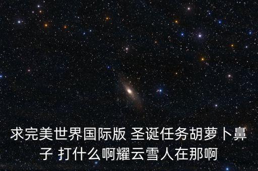 求完美世界国际版 圣诞任务胡萝卜鼻子 打什么啊耀云雪人在那啊