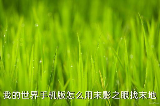 我的世界手机版怎么用末影之眼找末地