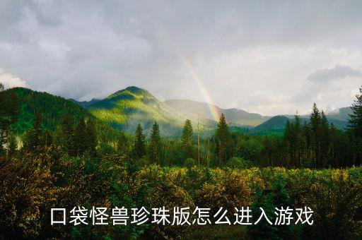 口袋怪兽珍珠版怎么进入游戏