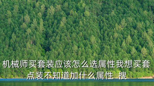 机械师买套装应该怎么选属性我想买套点装不知道加什么属性 搜