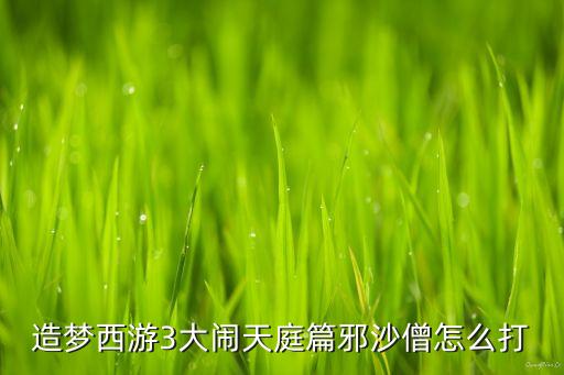手游造梦西游邪沙僧怎么打，造梦西游3邪白虎沙僧怎么打